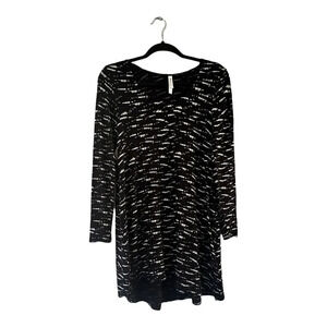 RVCA Long Sleeve Skater Dress Tunic Size XS Black White Minimalist Speckled